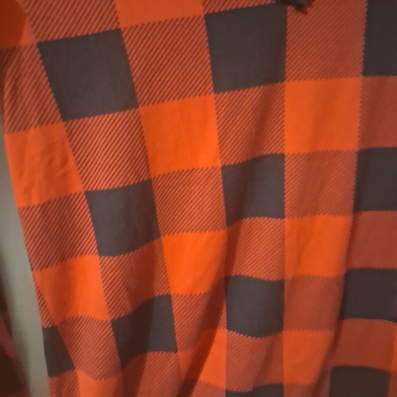 Red and Black Plaid Long Sleeve Top with Lace Trim - Picture 2 of 4